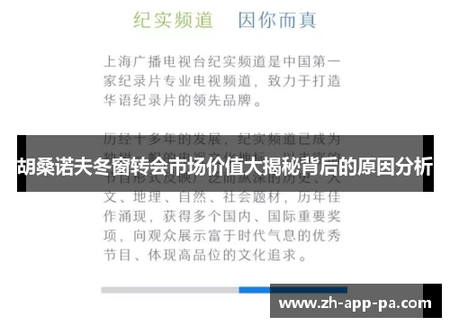 胡桑诺夫冬窗转会市场价值大揭秘背后的原因分析